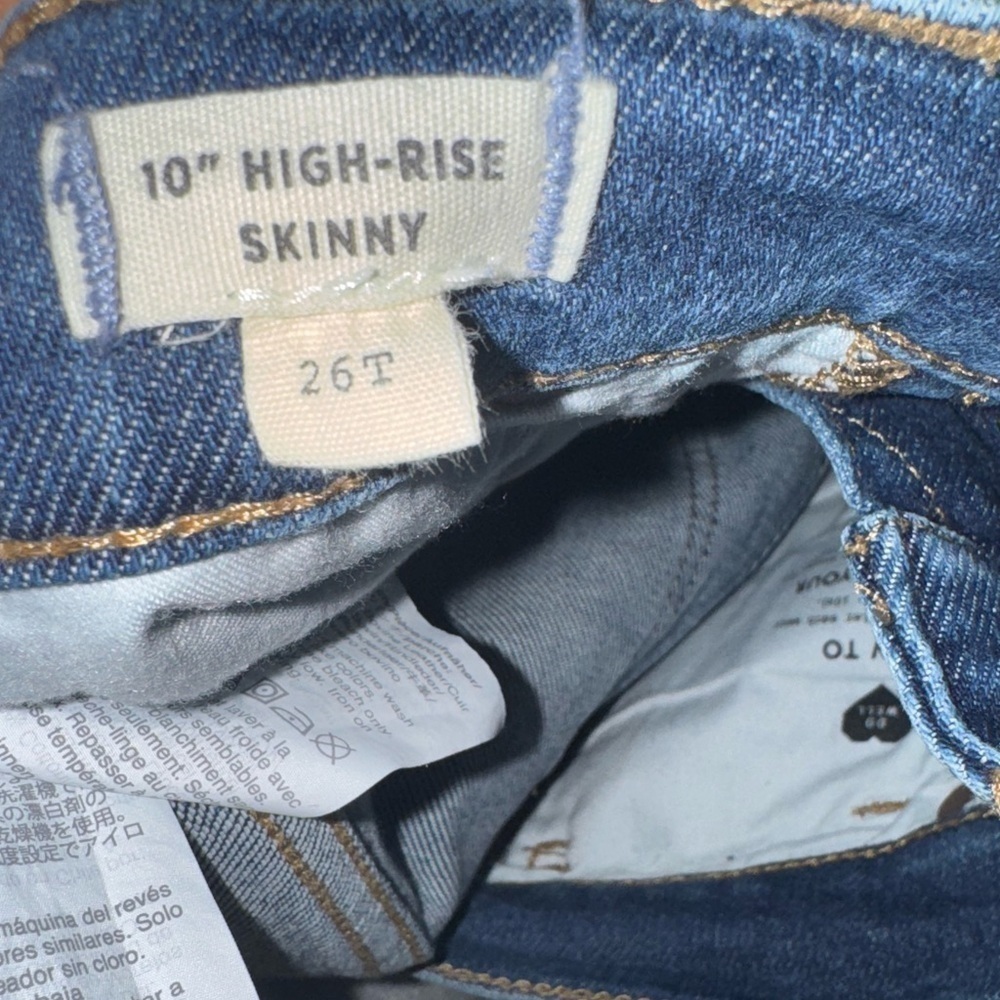 Madewell 10” High Rise Skinny Medium Wash Jeans Size 26T - Picture 8 of 9